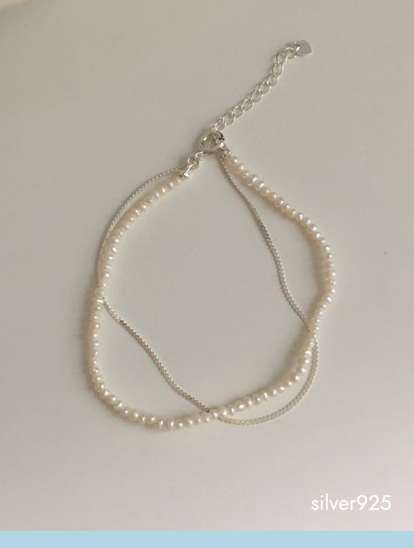 pearl line bracelet (silver925)