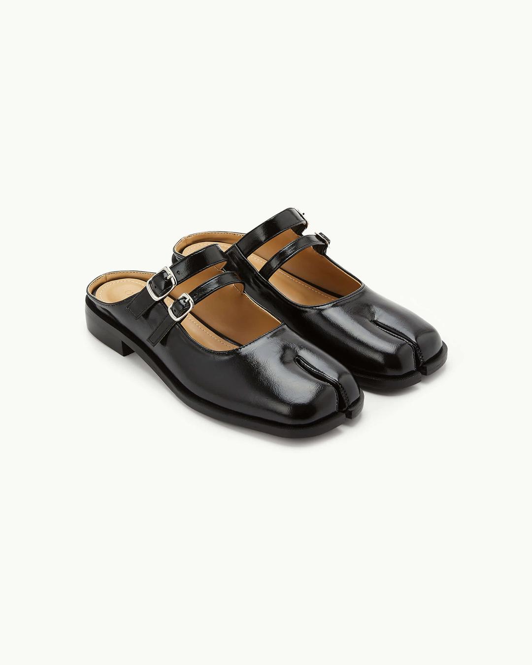 Double Buckle Mule / Black