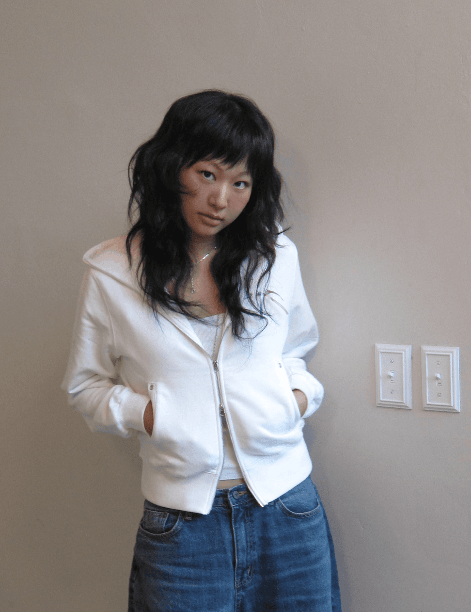 SC MADE*Eyelet Zip-up WHITE