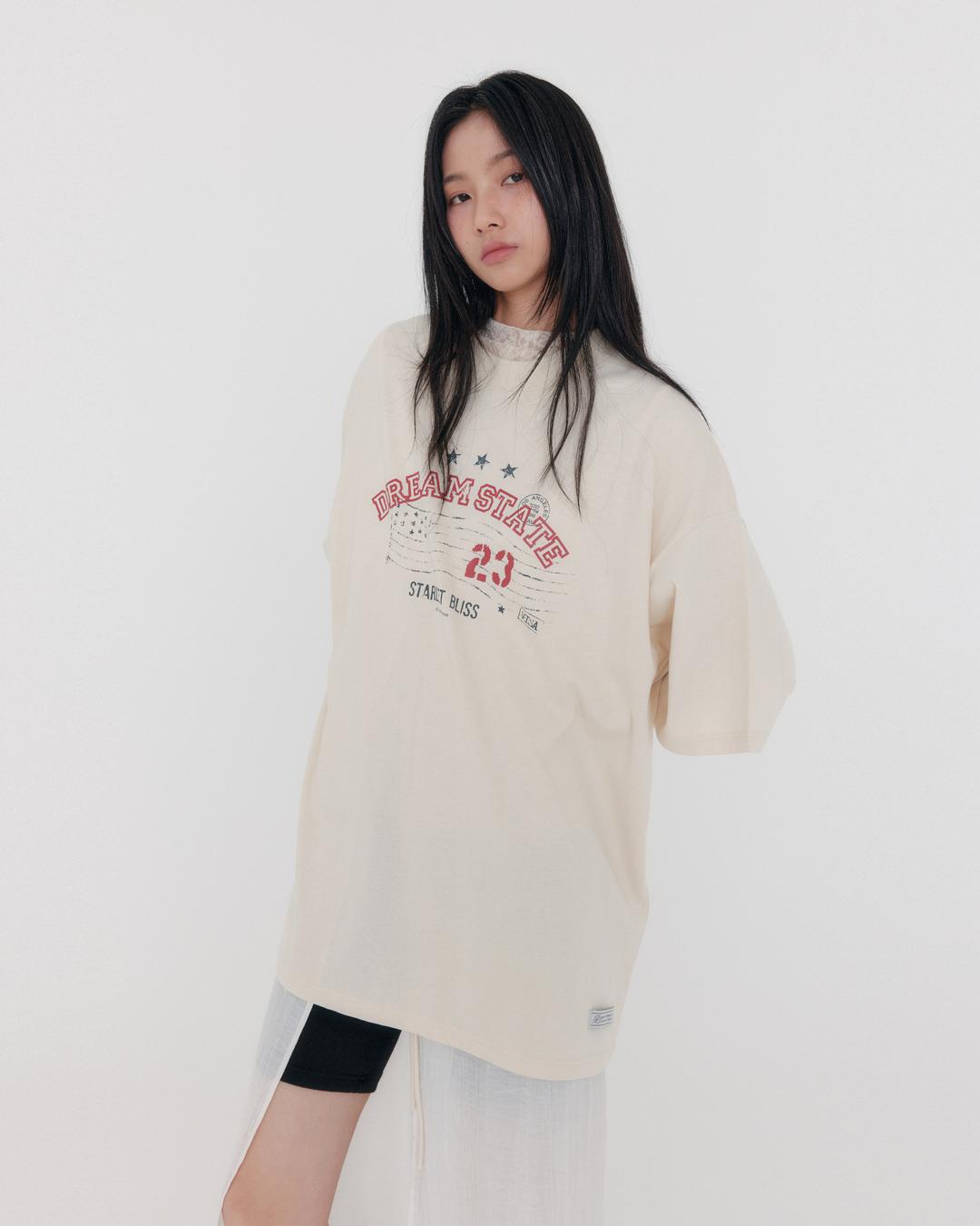 'DREAM STATE\' T-Shirt ( Cream Beige )