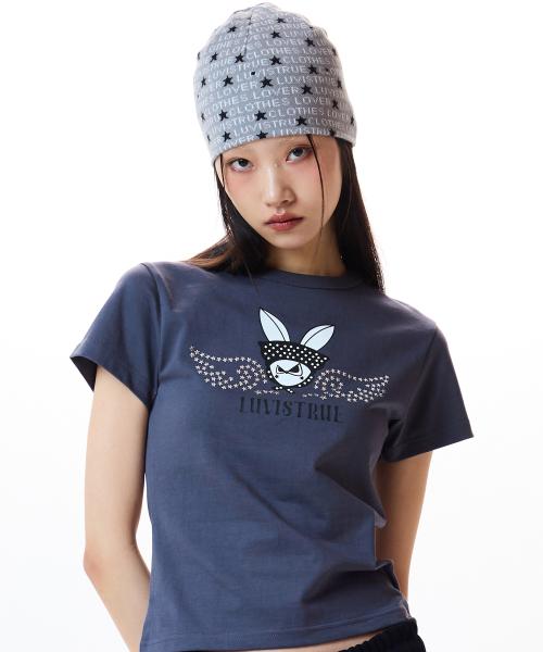 IM RUBBIT TEE(CHARCOAL)