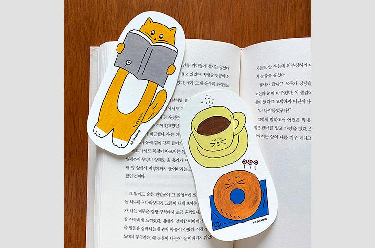 [애슝] 커피와 도넛 그리고 고양이 책갈피 (재입고)