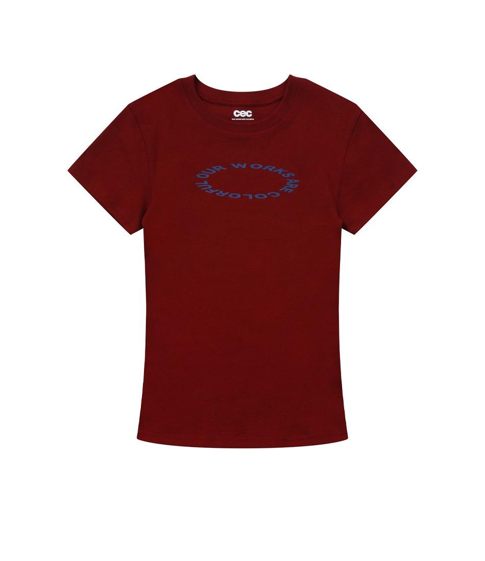 CIRCLE LOGO WOMAN T-SHIRT(BURGUNDY)