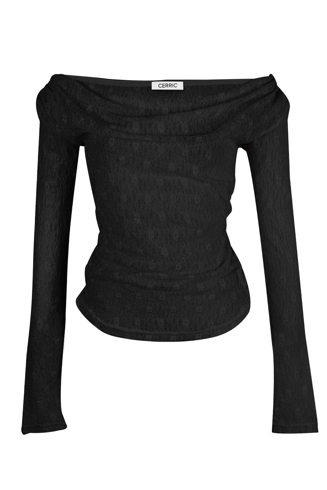 LACE FITTED CLASSICAL TOP / BLACK