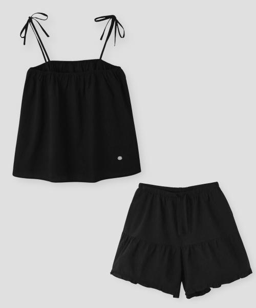 [ORO-SET]시어서커 파자마 리본 세트_Summer Black