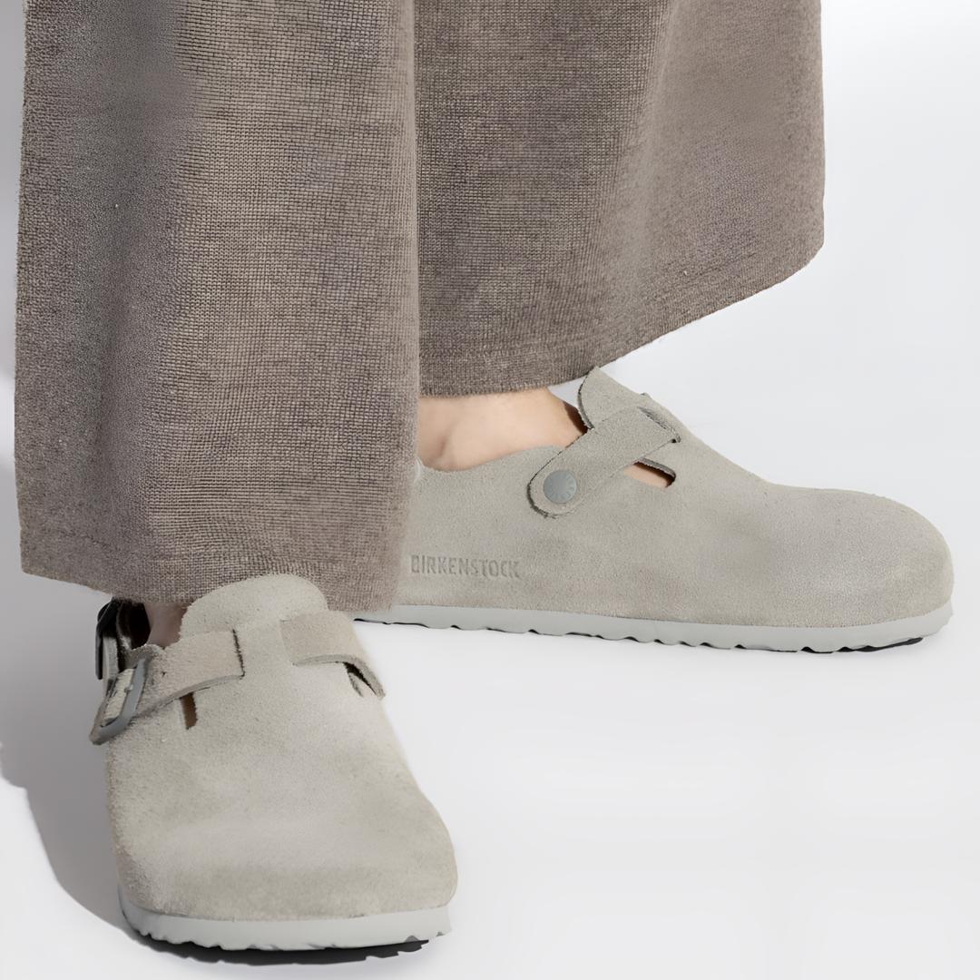 버켄스탁 남녀공용 토키오 스웨이드 스톤 코인 슬리퍼