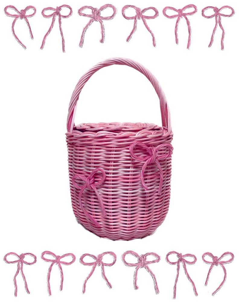 Ribbon rattan sac/pink