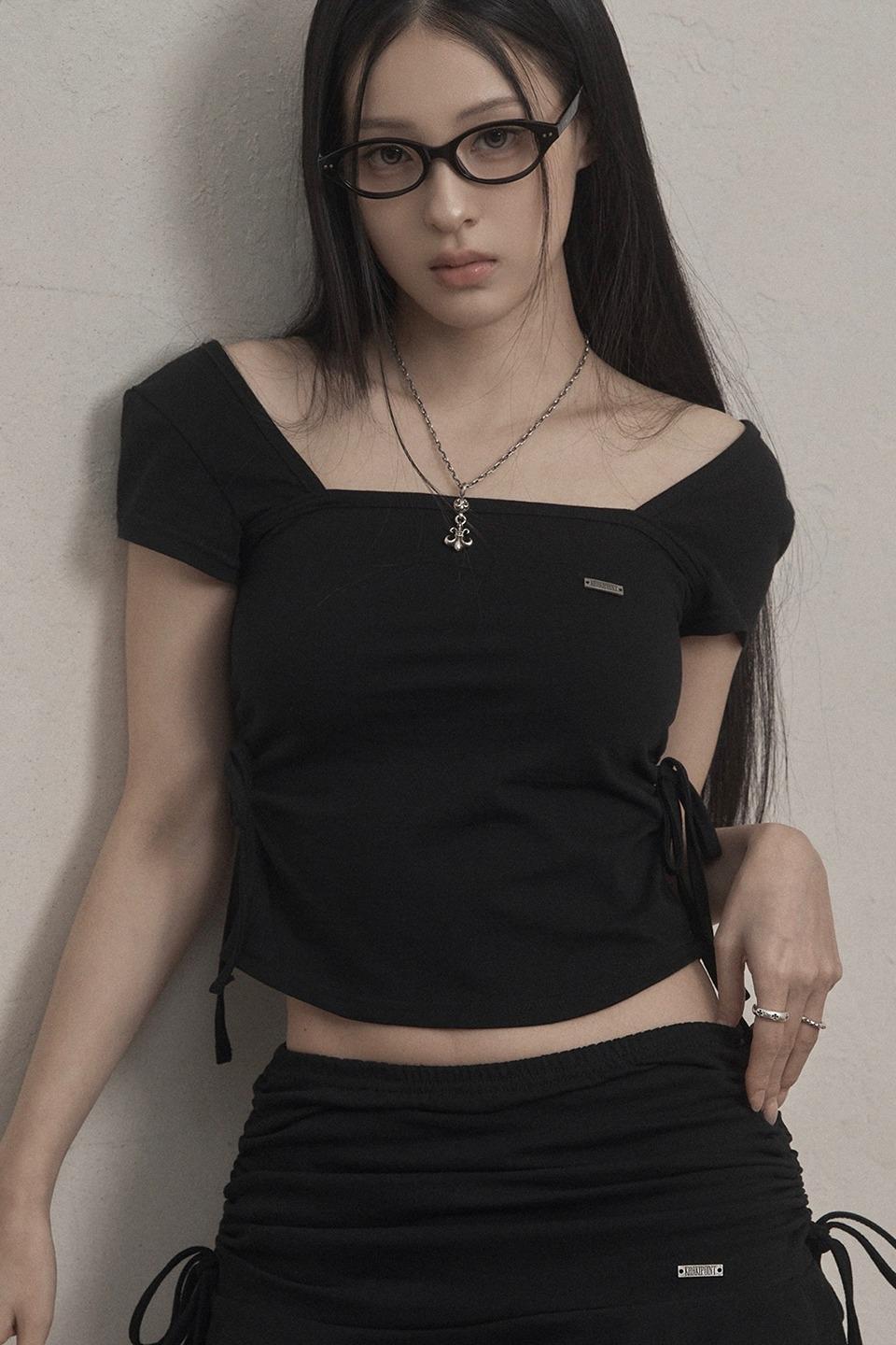 Ribbon Shirring T-shirt