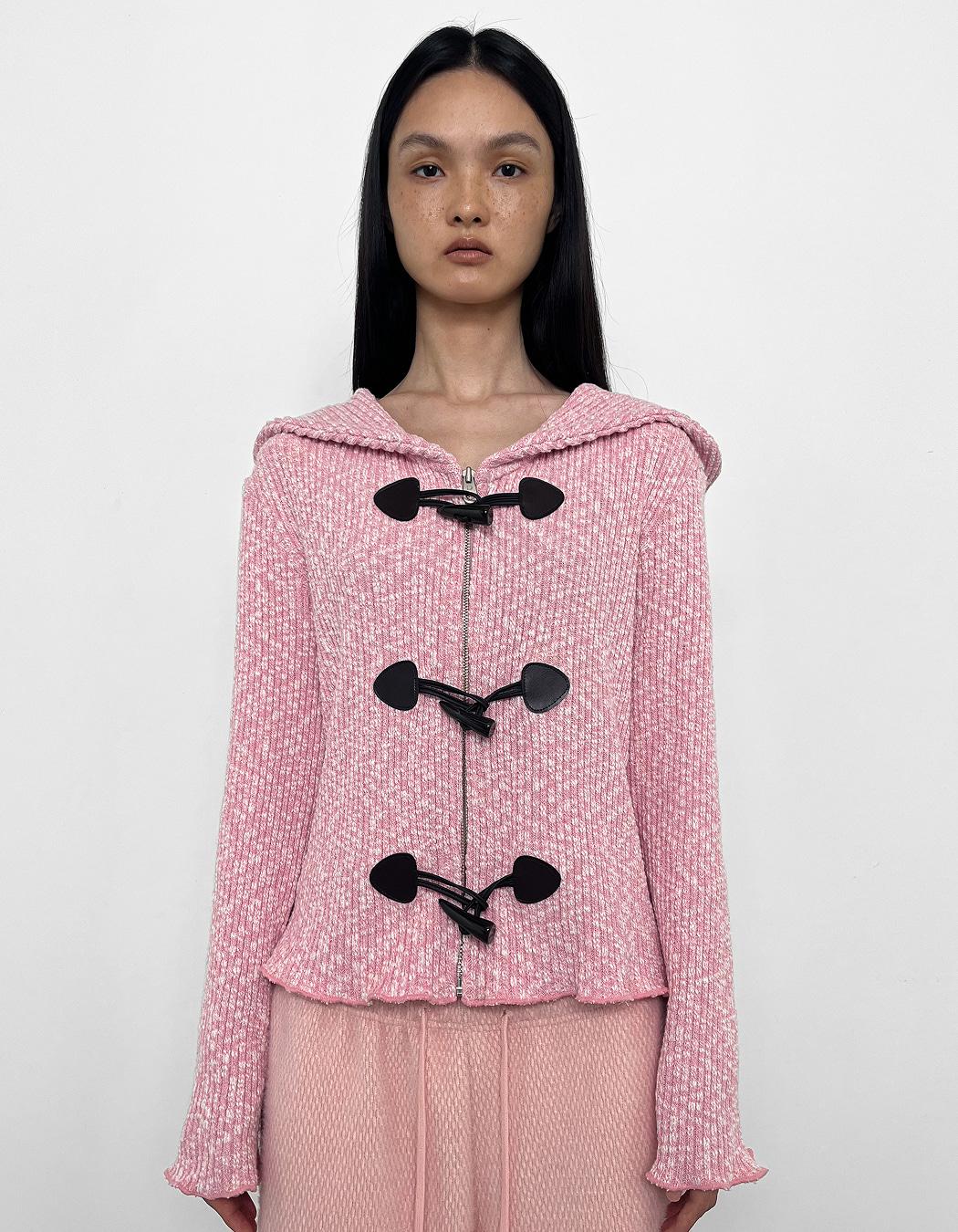 MELANGE TOGGLE HOODIE, PINK