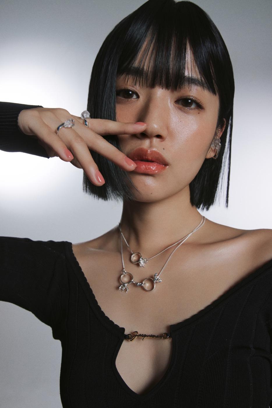 HUSTAD 221 Silver & Gold  Bezel Ring Neckalce _ 925 실버 & 14 k 골드 반지 네크리스