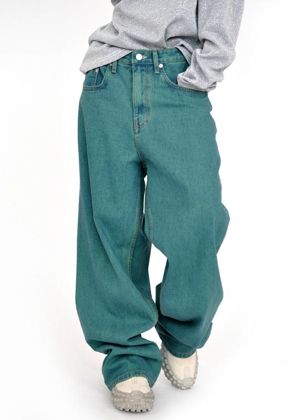 (UNISEX)다잉 와이드 데님팬츠(3color)
