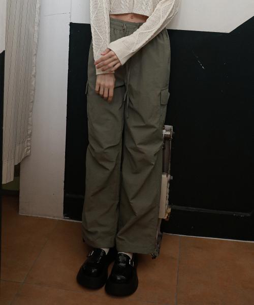 String Cargo Sharing Jogger Pants Khaki