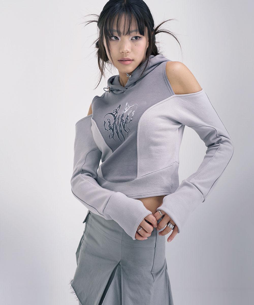 [10월 30일] Cut-out hoodie (Khaki)