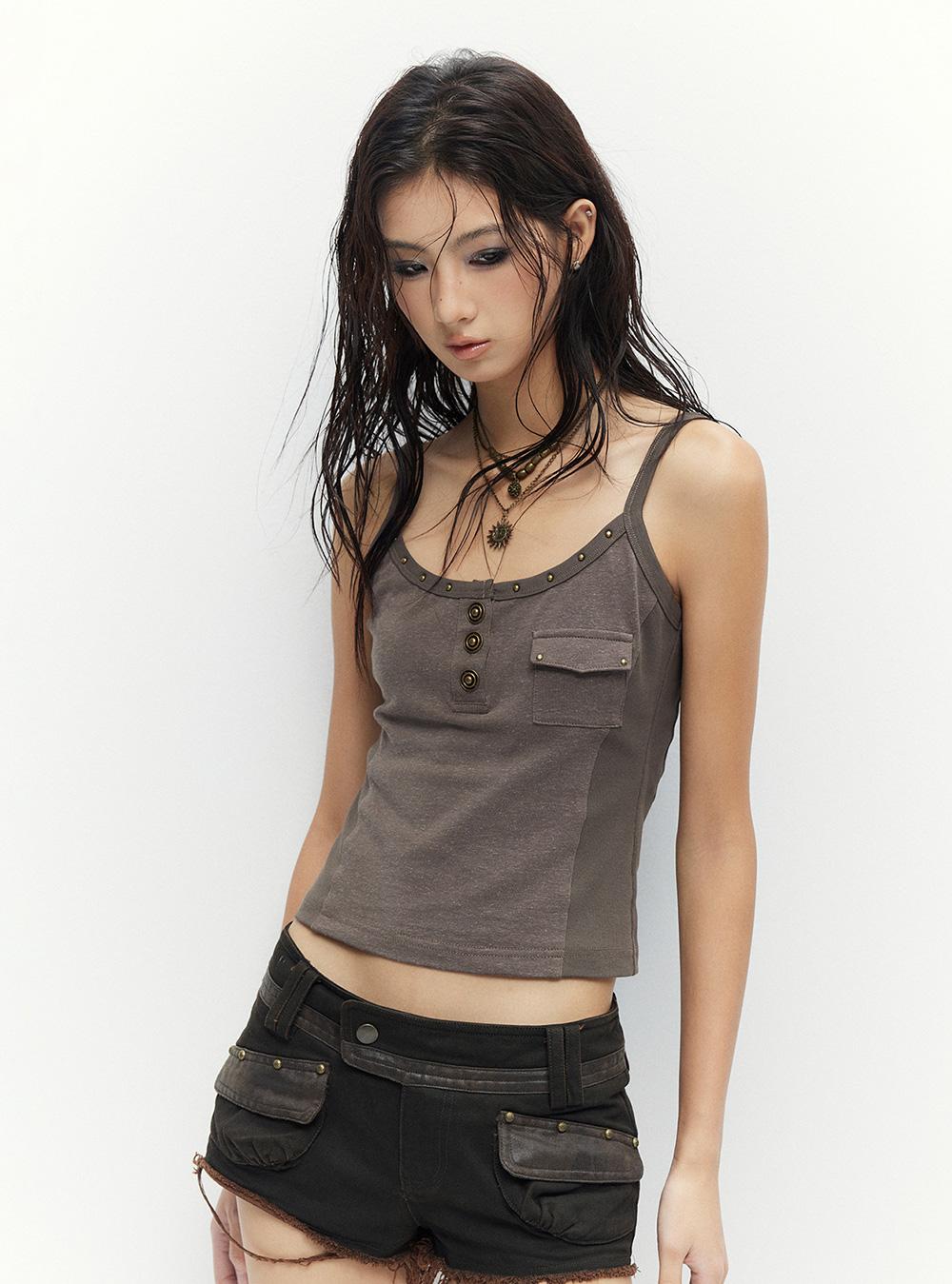 Spliced Stitch Strap Tank Top