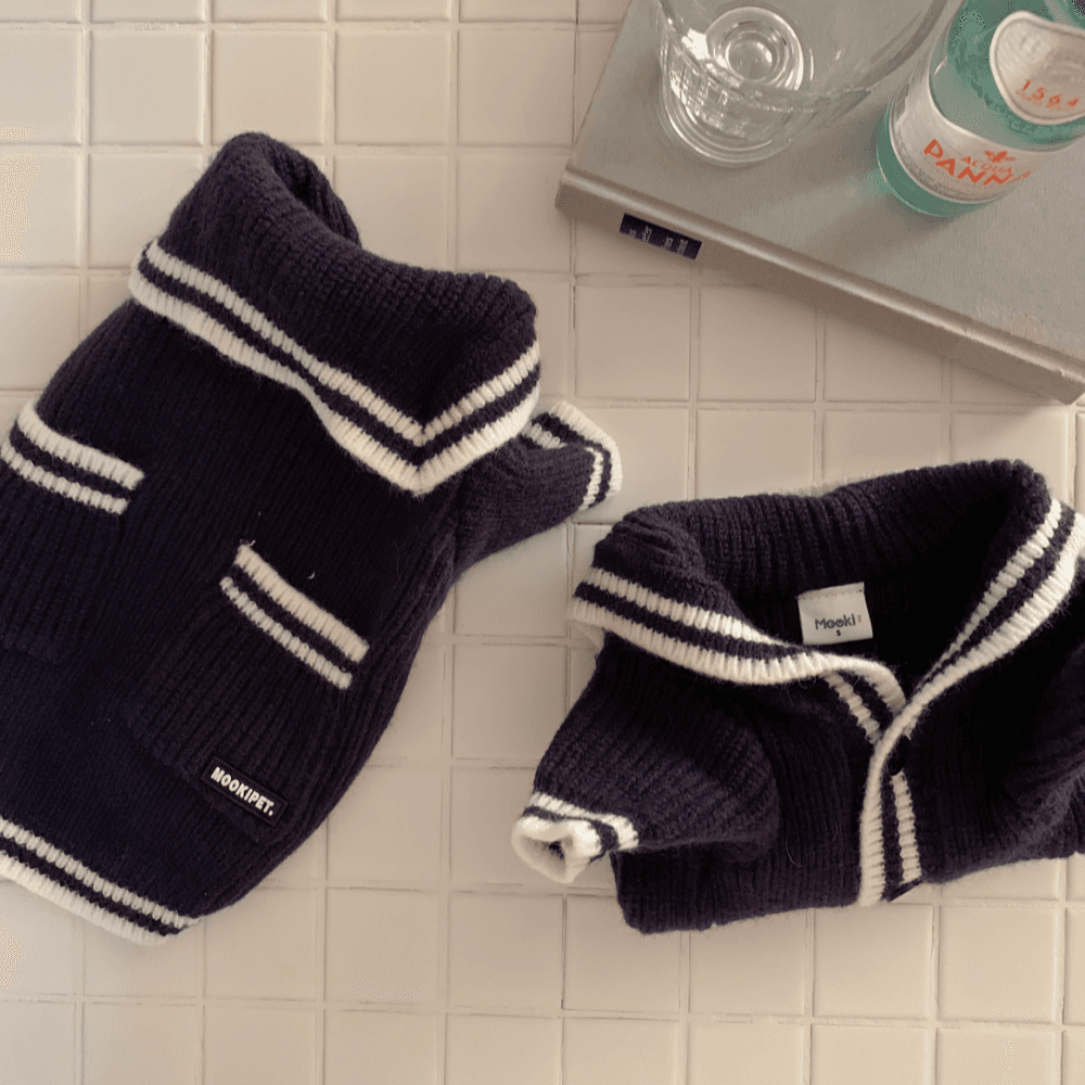 세일러 클래식 무드 가디건 / 강아지니트 가디건 겨울옷