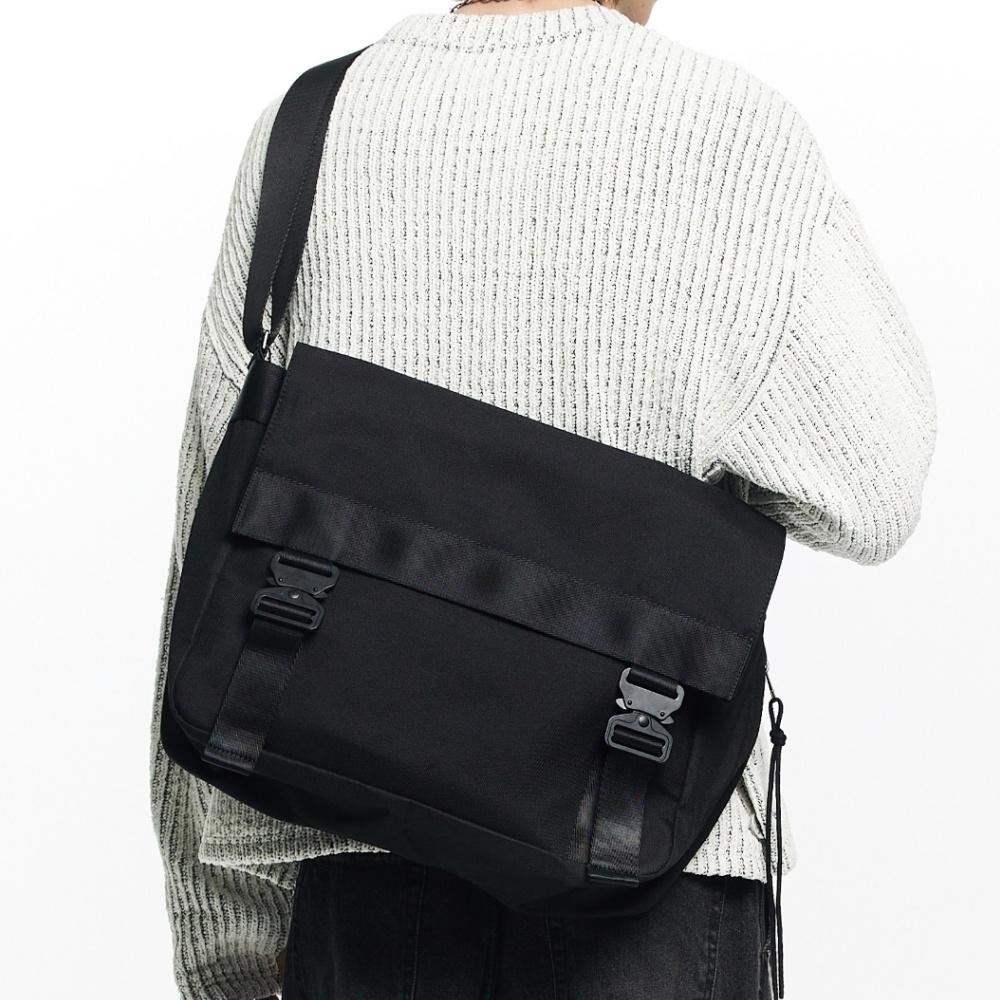 TWO BUCKLE MESSENGER BAG