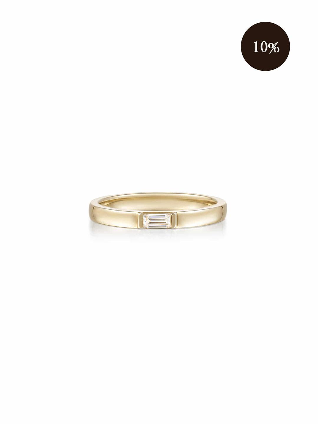 [14k/18k] 클래식 바게트 모이사나이트 링