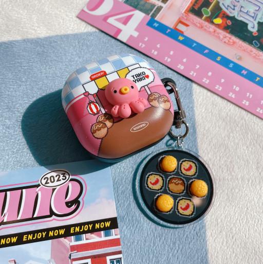 [ 버즈에어팟전기종] 타코야끼 문어빵 케이스+키링SET