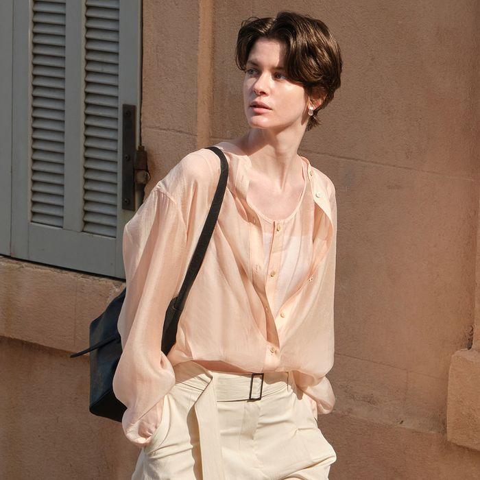Sheer Layered Blouse SW5MB278_2color