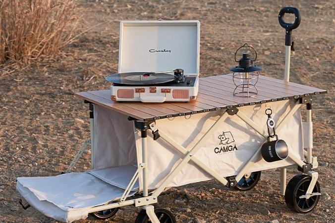 뒷문개방! 테이블로도 쓸 수 있는 만능 똑똑 웨건/카트 캠핑 장바구니 피크닉