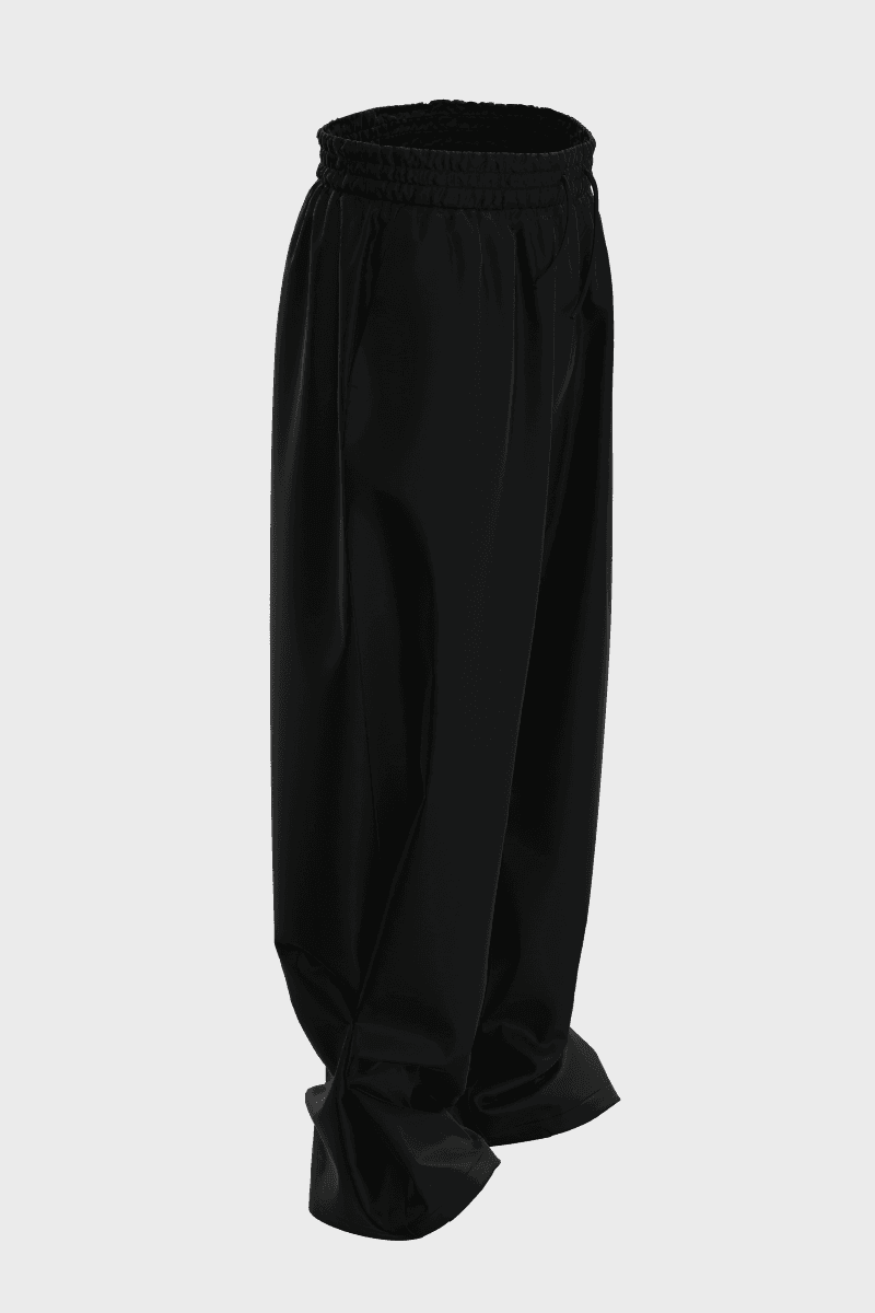 Lounge nylon snap pants - Black
