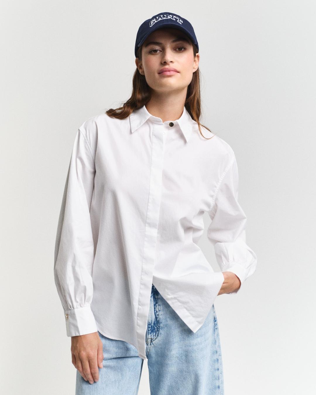 Relaxed Fit Volume Sleeve Poplin Shirt
