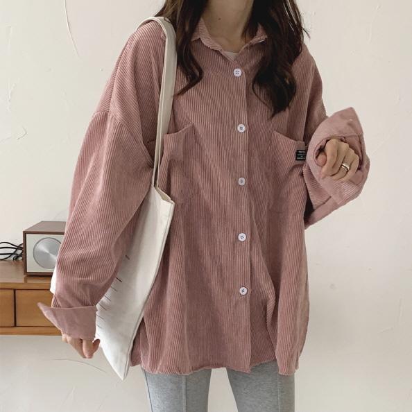 캠퍼스 루즈핏 코듀로이 셔츠