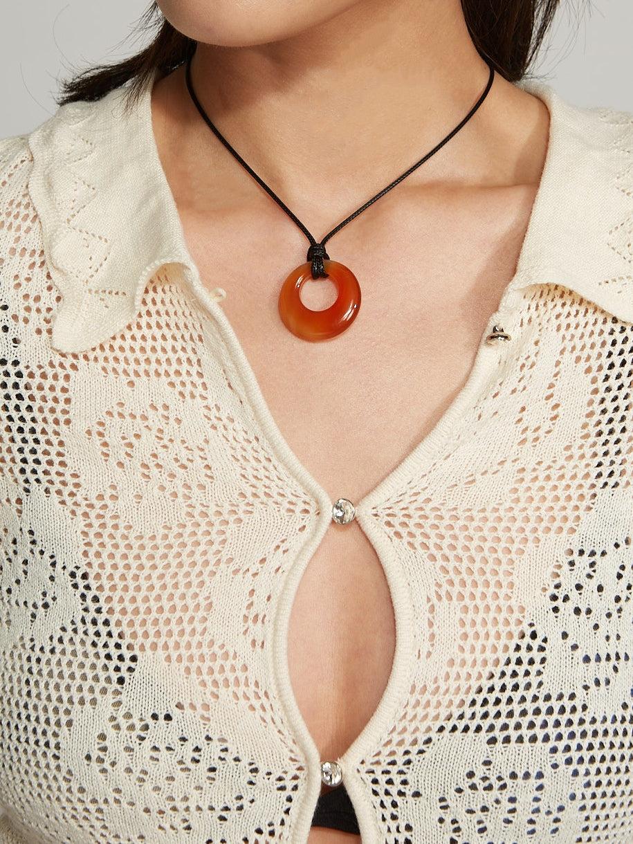 Carnelian Cord Necklace