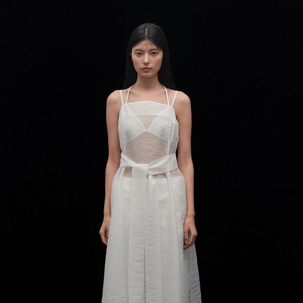 Diaphanous slip dress (White)