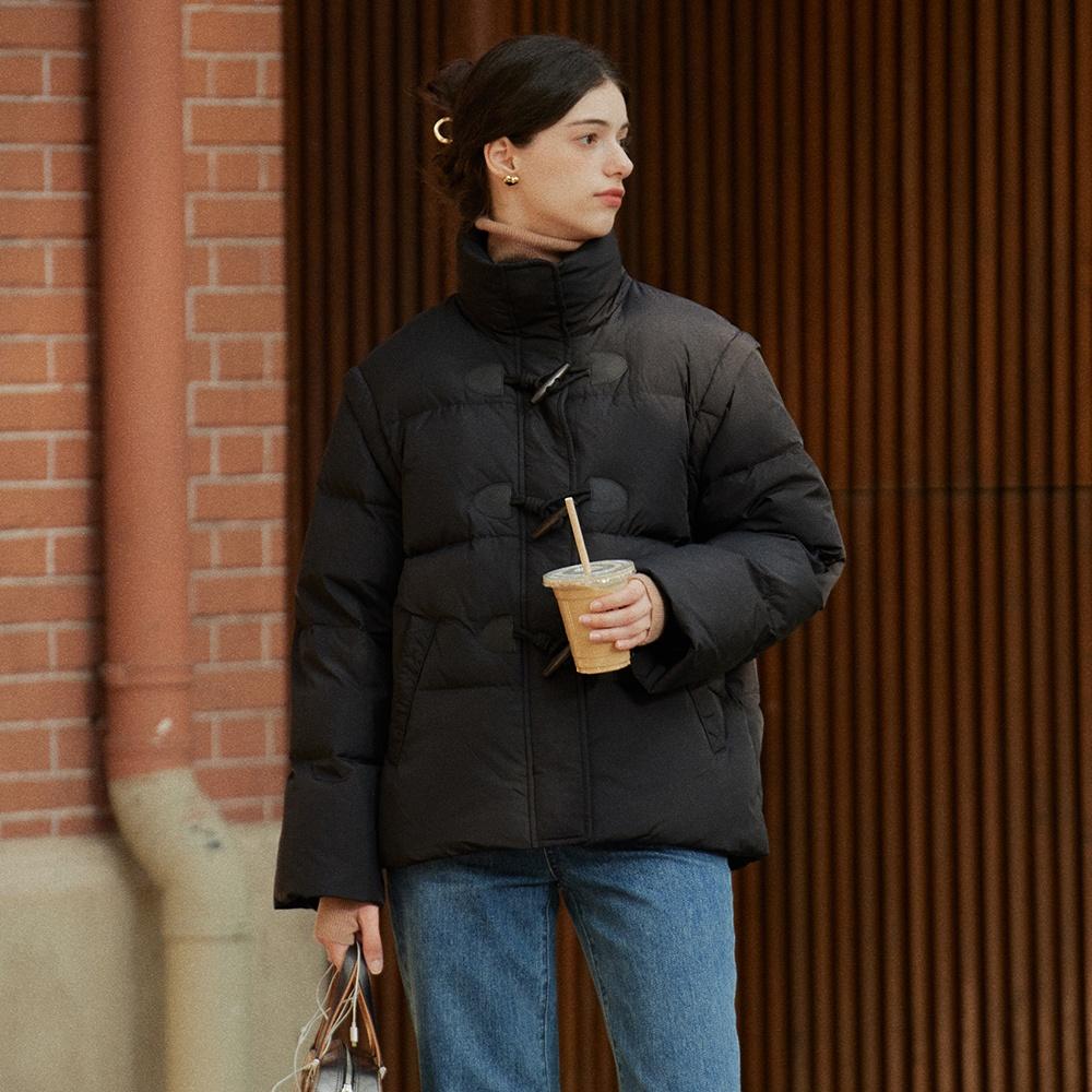 ZURI detachable sleeves duck down padding_black