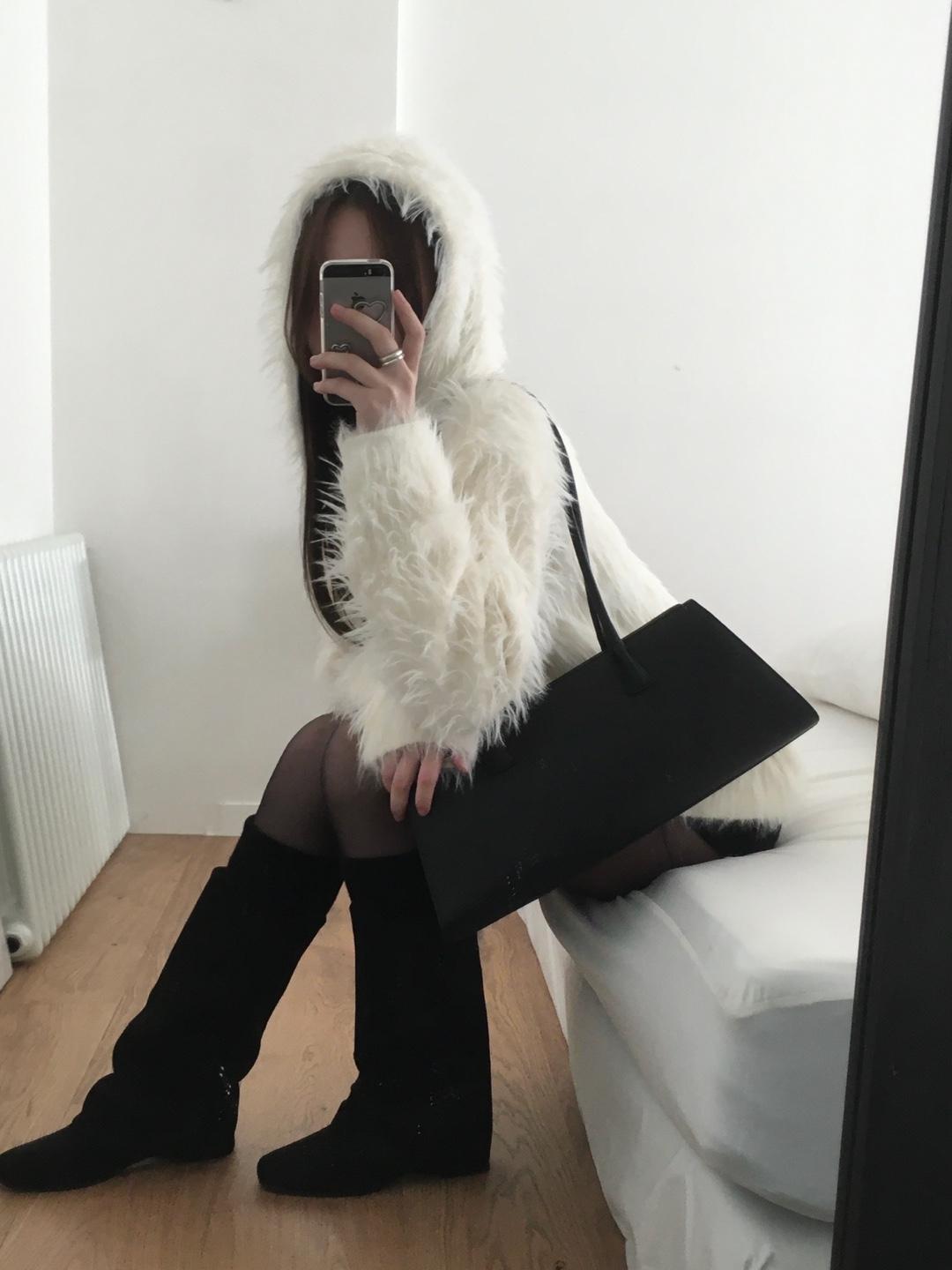 HOOD  FUR CARDIGAN