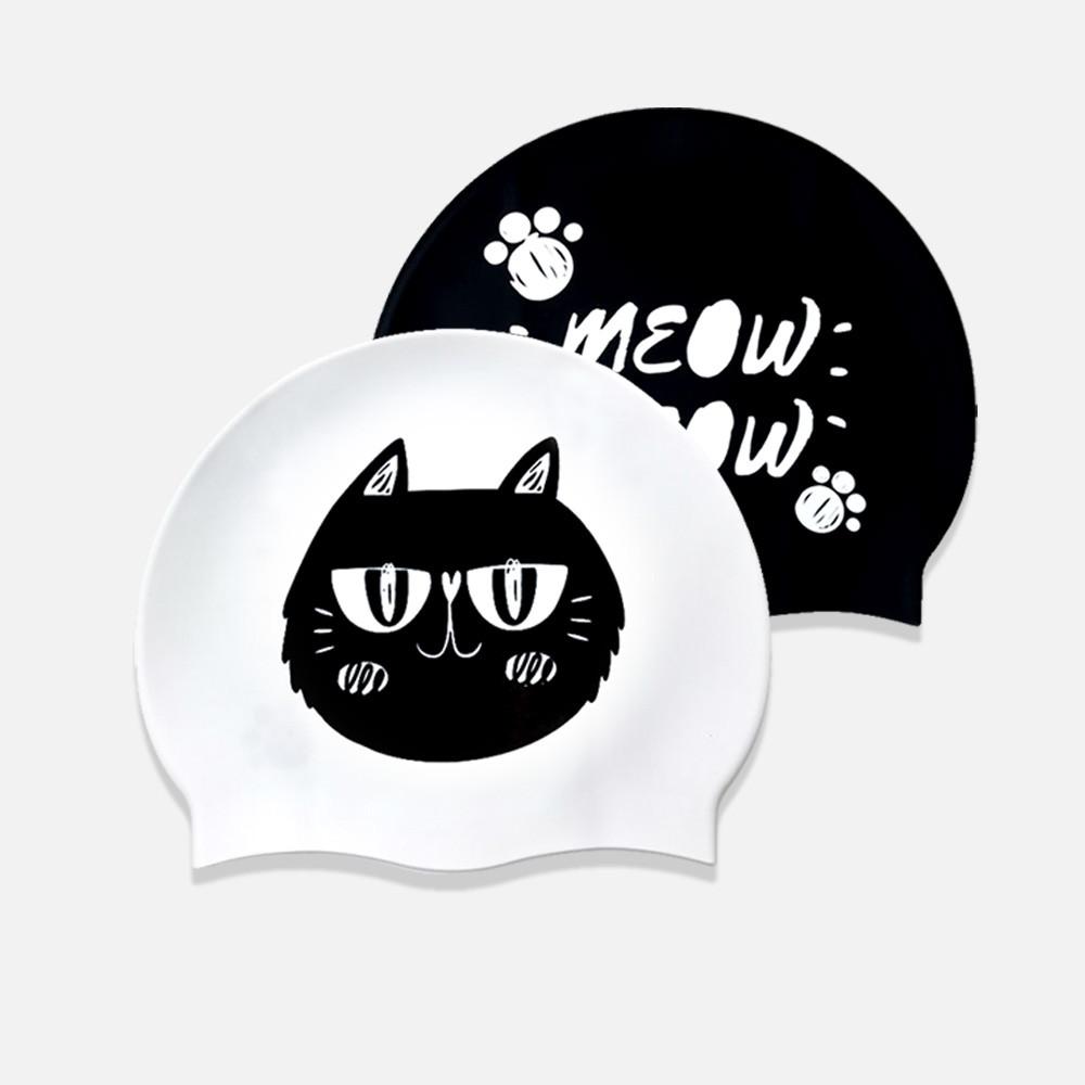 미우미우 수모 Meow Meow Swim Cap 블랙/화이트