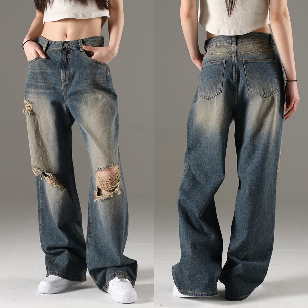 짜루마켓 빈티지 구제 찢청 무파진 찢어진 청바지