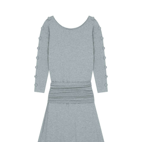 button jersey long dress