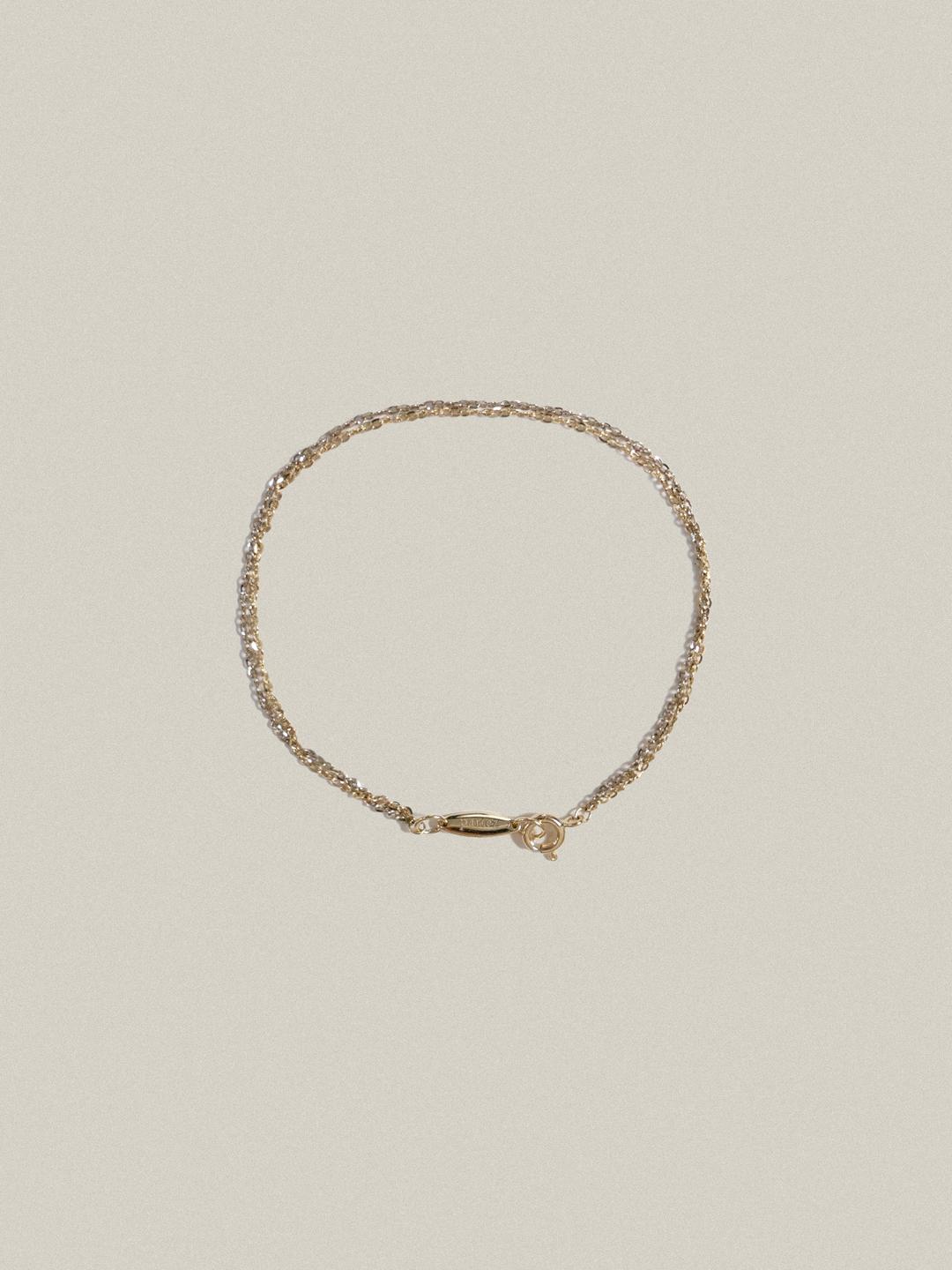 14K Two-Tone Twist Chain Bracelet