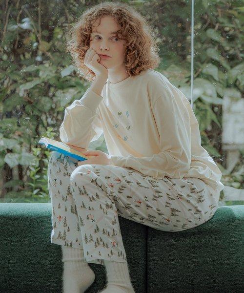 여자 아이보리 그린트리 마일드웨어 롱세트 SWJJAUP0021 SWJJAPT0032