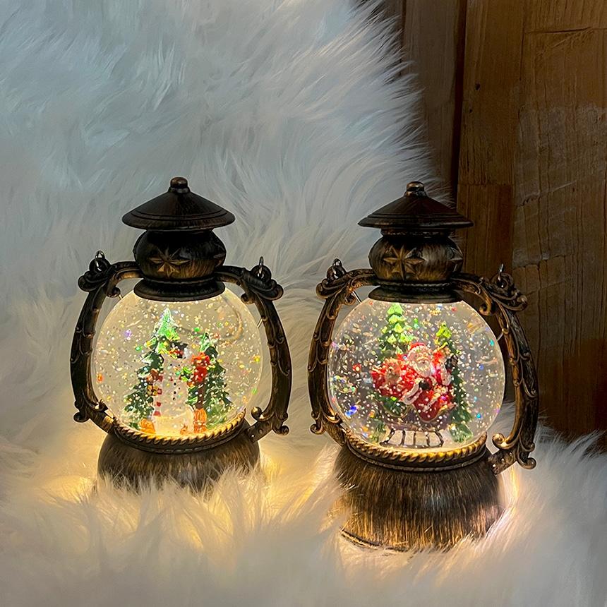 크리스마스 LED 캐롤 오르골 파티 소품 캠핑 랜턴 무드등 워터볼