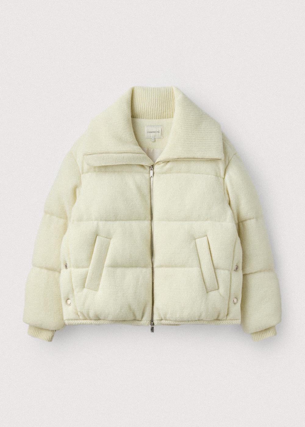 Soft Shetland Wool Alpaca Puffer Jacket_Tea