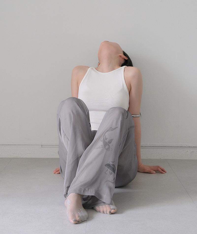 Gray see through pants (6차 리오더)