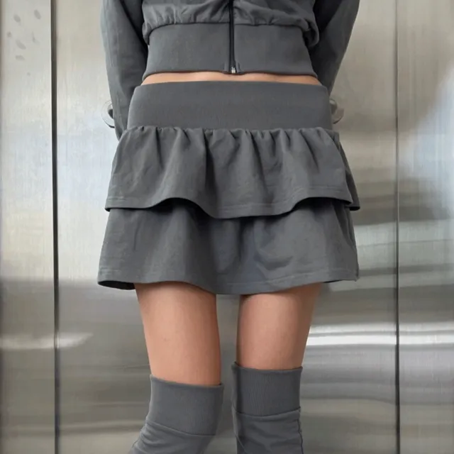 [MADE]로우 티어드 PK 미니스커트