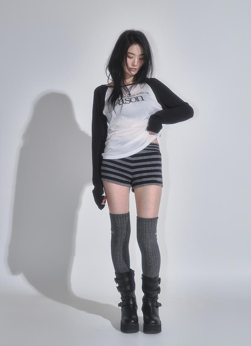 GEM MICRO SHORTS / STRIPE BLACK
