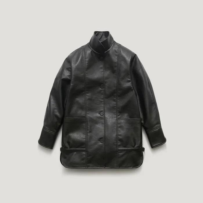 [10th reorder 2/24 AM08:28 open] VORN LEATHER HALF JACKET_BLACK