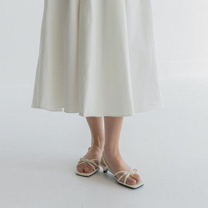 레터링 보우 샌달 IVORY 3cm (FKS1F1SS039C2)