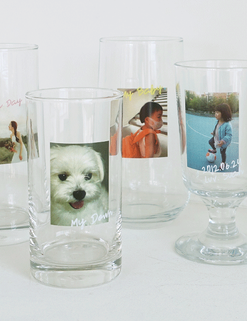 컬러사진 유리컵