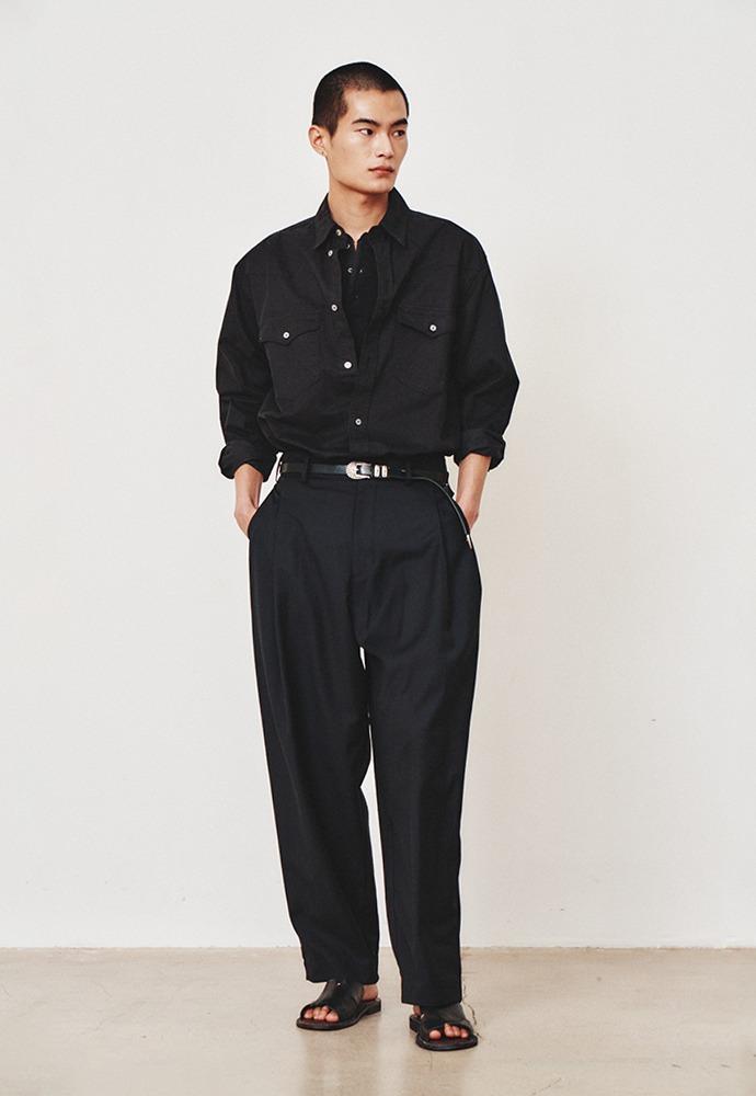 Washed Western Shirt_Vintage Black