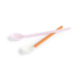 HAY 헤이 Glass Spoons Duo Set of 2 글래스 스푼 듀오 라이트 핑크&브라이트 오렌지