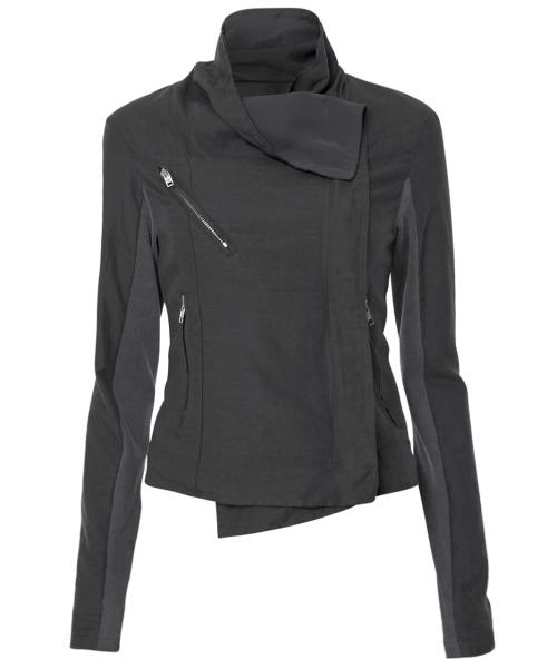 Asymmetrical Biker Jacket (FL-047_Charcoal)
