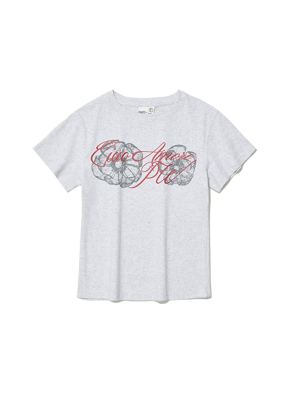 [WOMEN] CIAO FLORAL PRINTED SHORT SLEEVE TEE_MELANGE
