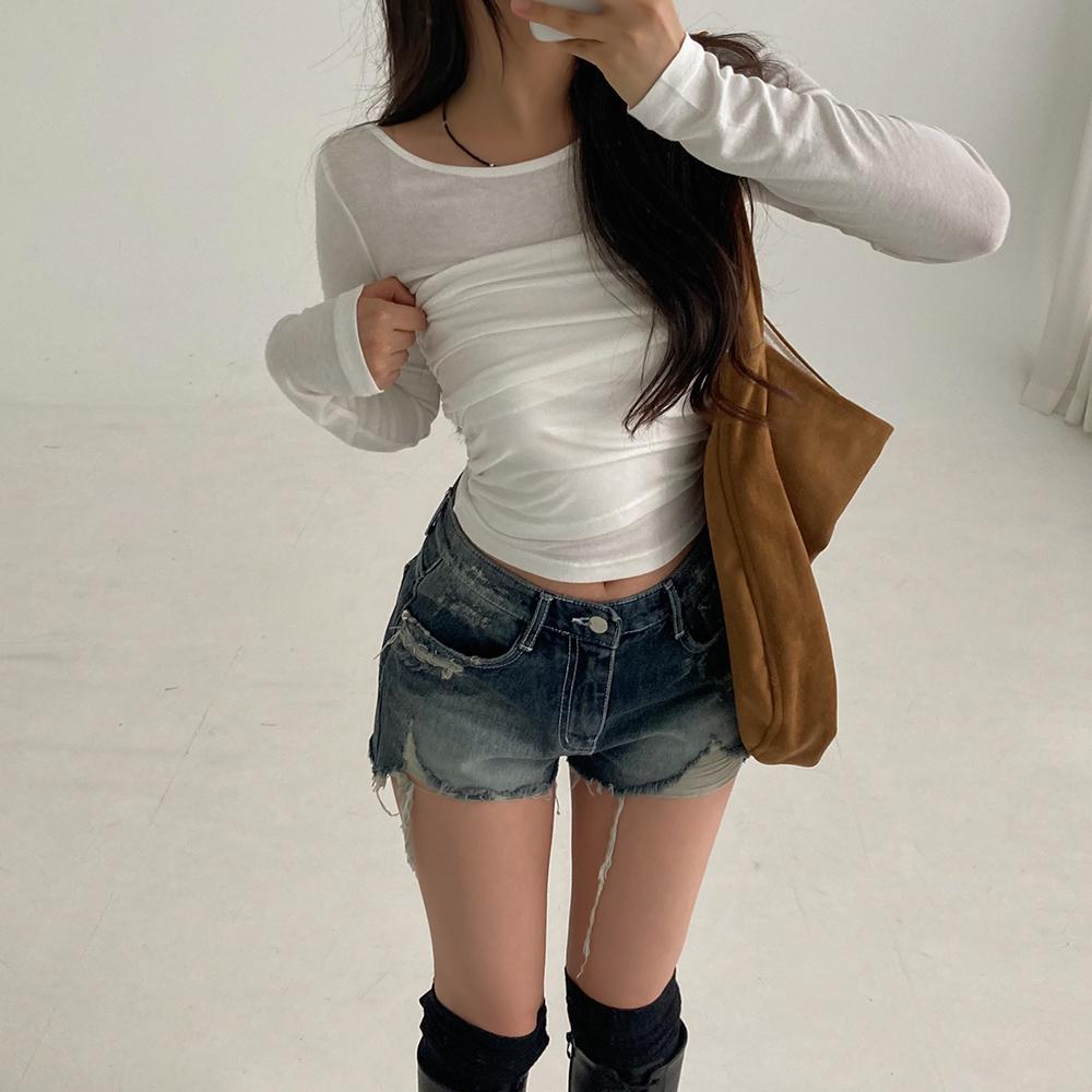 언니가간다 [무료배송][세트구성ღ]슈가 투웨이 긴팔티 - 가을 이너템 유넥 데일리 활용도갑! 슬림핏 셔링탑