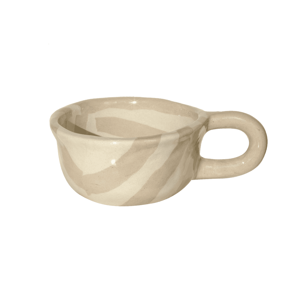 Latte Mug Stripe Beige L